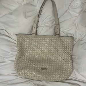 Cole Haan white basket weave purse
